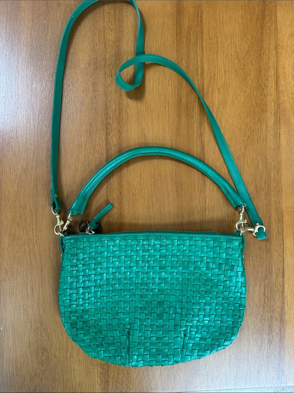 Clare V Petit Moyen - Green Woven checker - Picture 5 of 7